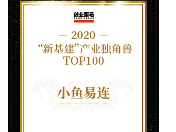 小鱼易连荣膺“新基建”产业独角兽，提供云视频解决方案