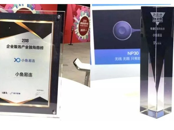 一天两奖！ 小鱼易连获企业服务产业独角兽+年度CSR先锋